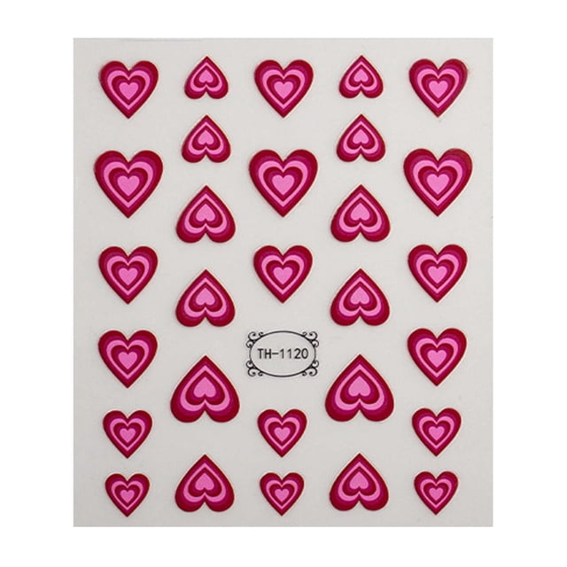 Pegatinas para decoración de uñas jinwen en forma de corazón color rosa