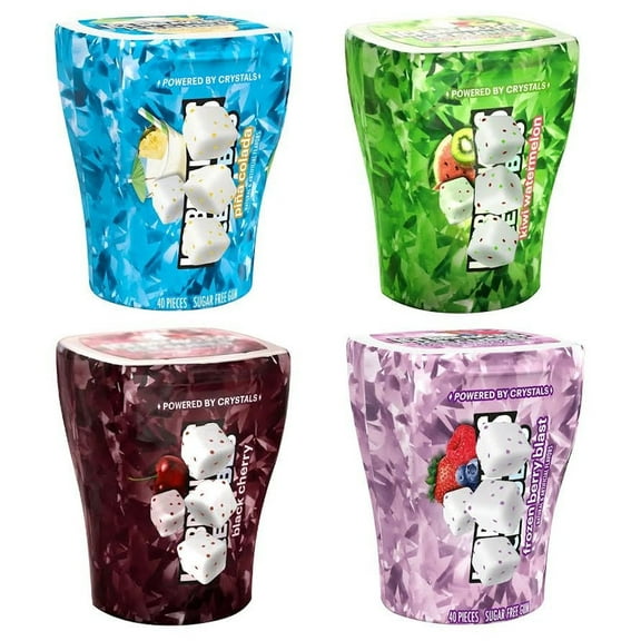 Ice Breakers Ice Cubes Sugar-Free Chewing Gum Variety Pack - 4 Bottles Assorted Flavors, 40 Pieces Each - Long-Lasting Cooling Gum Mix