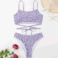 thumbnail image 2 of Aayomet Maillot de Bain Sexy pour Femmes Bikini Multicolore Imprimé devant (Violet, TG), 2 of 5