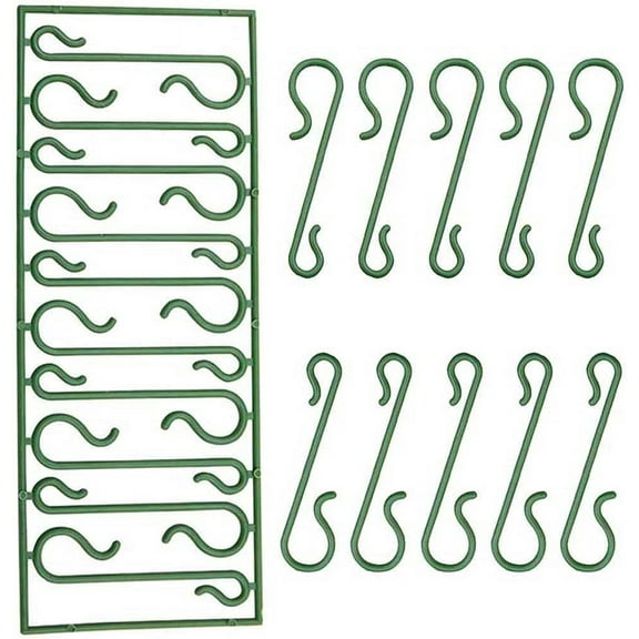 200 Pcs Christmas Ornament Hooks Plastic S Shaped Christmas Tree Hooks Ornament Hangers for Christmas Tree Decoration (Green)