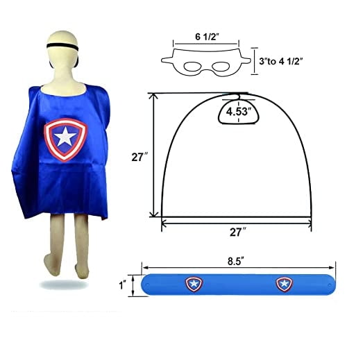 RioRand Kids Dress Up Juego de 5 capas de superhéroe y pulseras de bofetadas para niños, d RioRand RioRand