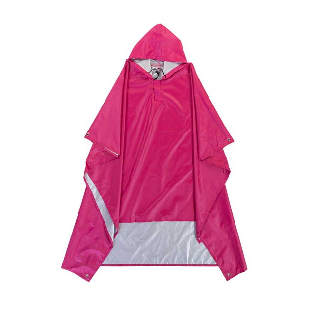 Sonducket Chubasquero 3 en 1, capa de lluvia, Poncho, estera de Picnic, con capucha, impermeable, a la moda, para acampar al aire libre, montar Escalada Rosa roja