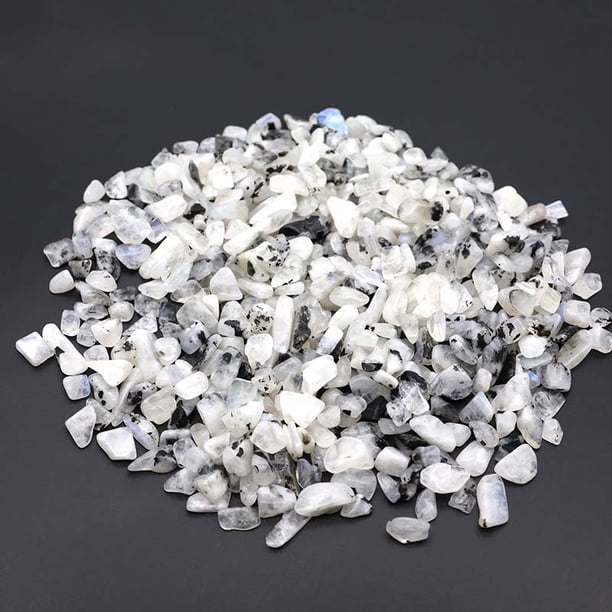 Xiao Hua 1 pieza de piedra triturada blanca irregular natural moteada en negro, sin perforar, adecuada para plantas en macetas, decoración de peceras, accesorios de joyería hechos a mano (3-5 mm)