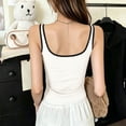 thumbnail image 4 of BUIGTTKLOP Womens Tank Tops Spaghetti Strap Sleeveless Shirts Sqaure Neck Button up Stretch Camiosle Top, 4 of 7