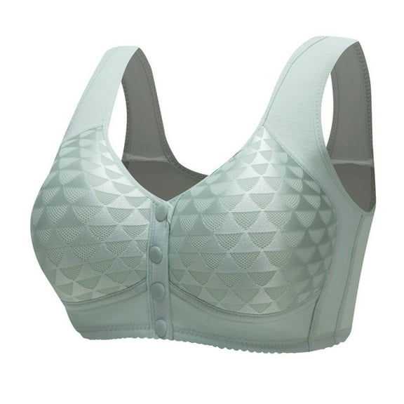 Front Closure Bras for Women No Underwire Padded Wireless Comfort Full Coverage Bra Seamless Mastectomy Bras