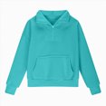 thumbnail image 4 of TOWED22 Girls Half Zip up Sweatshirt Trendy Winter Cropped Long Sleeve Shirt Pullover Youth Preppy Tween Girl Cute Clothes,9-10 Y, 4 of 5
