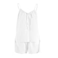 thumbnail image 4 of Backless Camisole Tops Women Sleeveless Mini Dress Tie Front Loose Spaghetti Strap Summer Travel Casual Clothes (S, White), 4 of 8