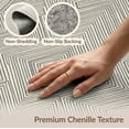 thumbnail image 6 of ODIKA 5'x7' Washable Area Rug Non-Slip, Low Pile, Stain Resistant Boho Vintage Faded Farmhouse Stripe Minimalist Seagrass Herringbone Refined for Guest Room, Lounge, Apartment, 6 of 7