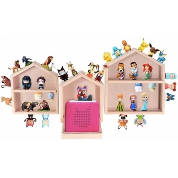 Tonie Shelf for Toniebox, 3 Small House Shape Tonie Shelf for All Your Tonie Accessories, Toniebox Charactors and Tonie Figures, Display Collection, Display Dolls$$Home Decor, Kitchen, & Other