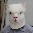 thumbnail image 2 of Novelty Halloween Costume Alpaca Latex Animal Head Mask, 2 of 3