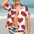 thumbnail image 7 of Honeii Love Print Men’s Hawaiian Shirt,Classic Button-Down Short Sleeve Shirt, for Beach, Vacation, and Outdoor Activities,Small, 7 of 7