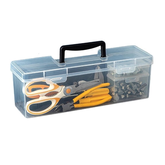 Ywmsfl Clear Tool Storage Box With Handle For Hardware Accessories Large Capacity Thickened Handheld Toolbox