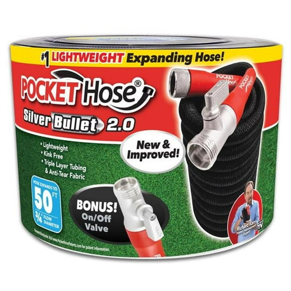 Pocket Hose  0.75 in. x 50 ft. Silver Bullet 2.0 Medium Duty Expandable Flexible Garden Hose