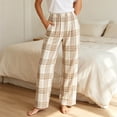 thumbnail image 4 of Ohufall Pajama Pant for Women Plaid Elastic Waist Soft Pant Sleep Lounge Comfort Casual Sleepwear, 4 of 9