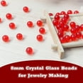 thumbnail image 4 of 150 Pcs Red Natural Crystal Beads,8mm Mini Stone Beads,Round Agate Jade Beads,Loose Gemstone Beads,for DIY Craft Projects Bracelets Necklaces Jewelry Making By Scheam, 4 of 7