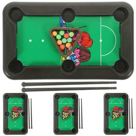 Luxshiny 4 Sets Mini Billiard Plaything Portable Rectangular Pool Game Table Family Time