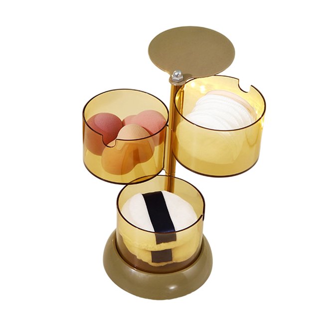 LCXmlly Storage Container Rotatable Storage Box Spacesaving 360 Degree Rotation Rubber Band Jewelry Makeup Puff Case for Daily Use