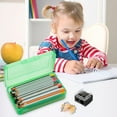 thumbnail image 6 of Pencil Boxes,Plastic Pencil Case Box Craft Hobby Art Supply Storage Organizer Container with Latching Lid for Bead Pens Ribbons Tape(Green 1pc+Pencil Sharpener 8.1*4.8*2.3in)from ANMUYUM, 6 of 9