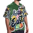 thumbnail image 2 of Easter Font Men's Casual Printed Button Down Short Sleeve Spread Collar Beach Shirts for Summer, Unisex, 2 of 6