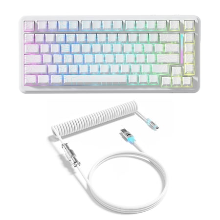 ATTACK SHARK X82PRO HE Magnetic Keyboard With C01Ultra RGB Light Coiled Cable 75% Wireless Rapid Trigger Keyboard Supporting 8KHz Connectivity with 0.01mm Precision &Adjustable Actuation Points