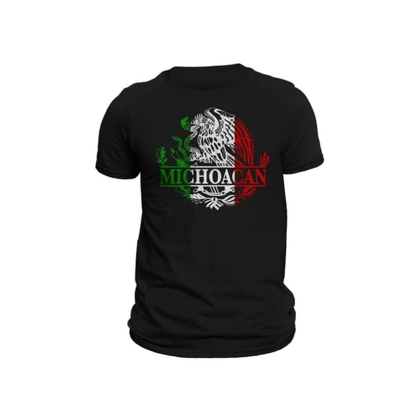 oversized tshirt women Michoacan Mexico Eagle Emblem Mexican Flag T-Shirt - 100% Ring-spun Combed Cotton, Crew Neck, Casual , Regular Fit, Lightweight, Machine Washable - Classic