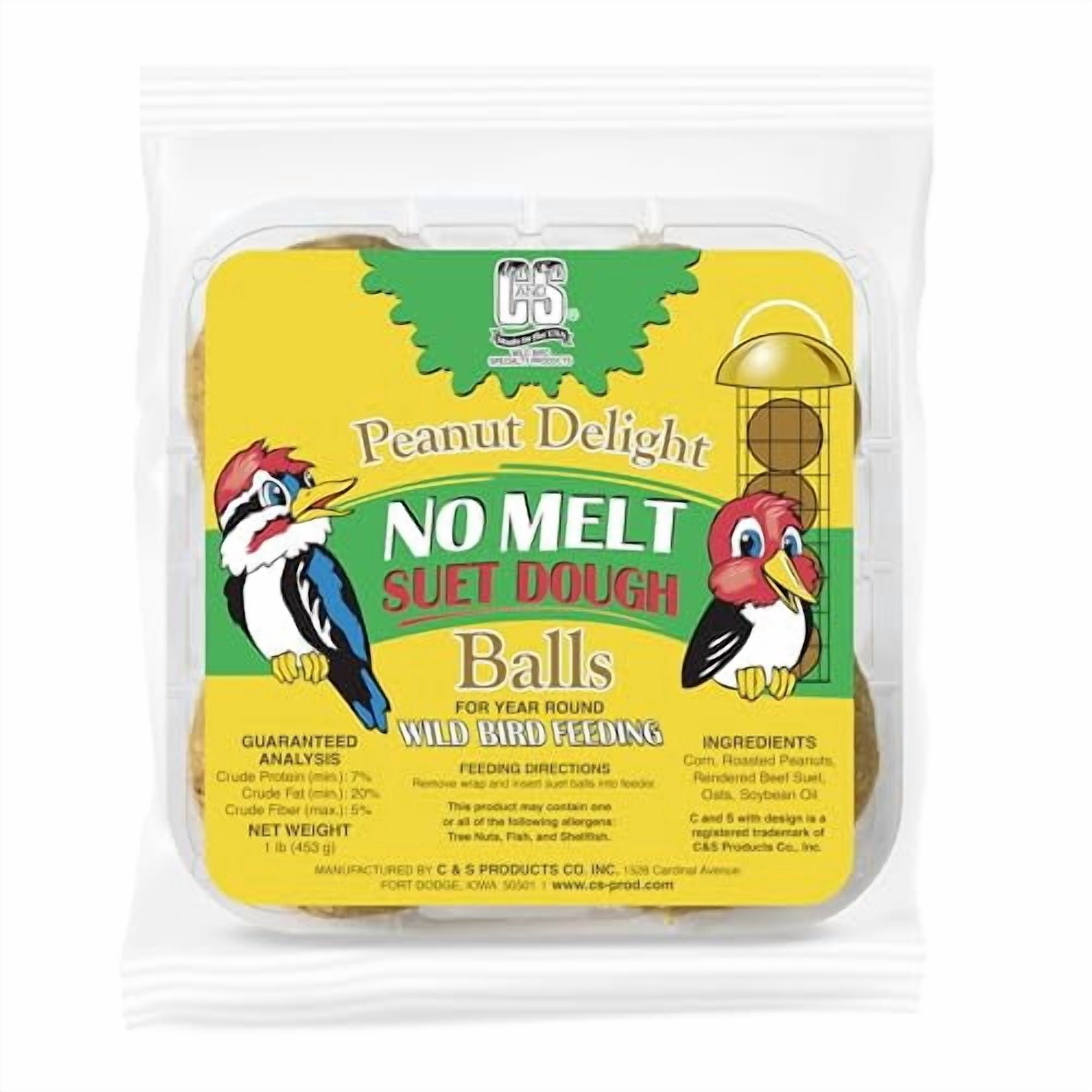 C&S Peanut Delight No Melt Dough Balls, 4 Balls, Pack of 6