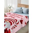 thumbnail image 4 of Valentines California King Size Flat Sheet, Wrinkleproof & Fadeproof Cooling Flat Bed Sheet Only, Red Love Heart Botanical Gnomes Pink Breathable Soft Bedding Top Sheets 108 x 98 Inches, 4 of 8