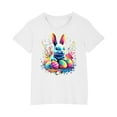 thumbnail image 4 of QTBIUQ Ester Bunny Graphic Tee for Kids Toddler Boys Girls Easter Eggs Cute Top Summer Spring Easter T-Shirts for 3-10 Years Old, 4 of 5
