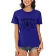 thumbnail image 4 of Pompotops T-Shirts Décontractés à Manches Courtes Imprimés de Lettres pour Femmes, 4 of 6