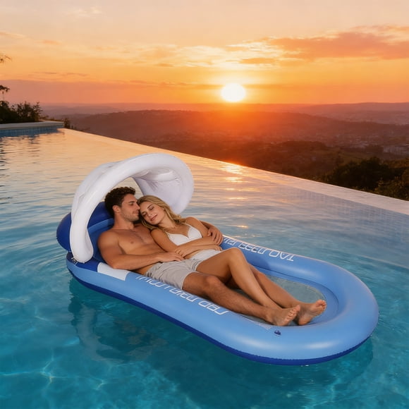Inflatable Floating Raft Foldable Mesh Floating Bed Water Toy Portable Floating Bed Water Mattress