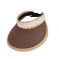 thumbnail image 5 of Womens Hats Women Foldable Bow Wide Brim Straw Sun Hat Beach Vacation Coffee One Size, 5 of 5