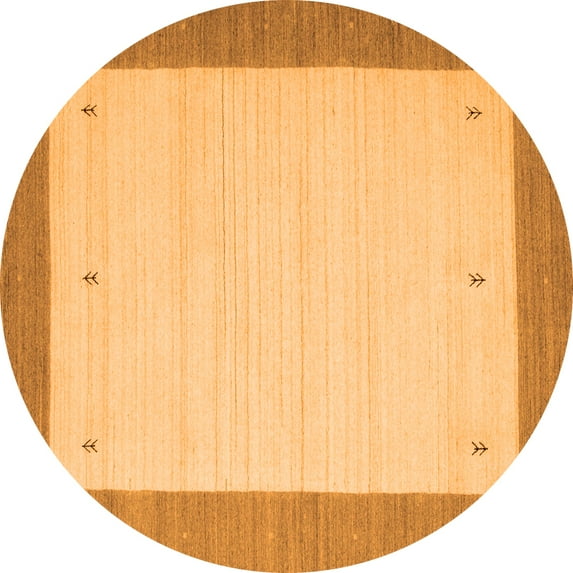 Ahgly Company Indoor Round Solid Orange Modern Area Rugs, 3' Round