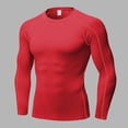 thumbnail image 2 of NinXxx Men's Tight Fitting Fitness Sports Running Long Sleeve Tee Red S, 2 of 4