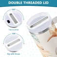 thumbnail image 3 of Yayeee 40oz Stainless Steel Tumbler with Straw and Handle Double-Wall Insulated Travel Water Bottle, Gray Seashell, 3 of 8