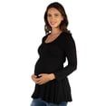 thumbnail image 2 of Maternity Long Sleeve Scoop Neck Swing Top, 2 of 10