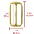 thumbnail image 2 of Brass Tri-Glides from Craft County - 1 & 1.5 Inch Sizes - DIY Strap Connectors, Adjusters, and Jewelry - Multiple Pack Sizes, 2 of 5