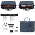 thumbnail image 2 of Mosiso Laptop Tote Bag for Women, 15-15.6 inch PU Leather Shoulder Bag Convertible Backpack, Casual Travel Handbag Office Work Computer Briefcase, Peacock Blue, 2 of 7