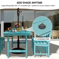 thumbnail image 5 of KINGYES 6 Piece Patio Dining Set, HDPE Outdoor Table and Chairs with Bench, Aruba Blue, 5 of 10
