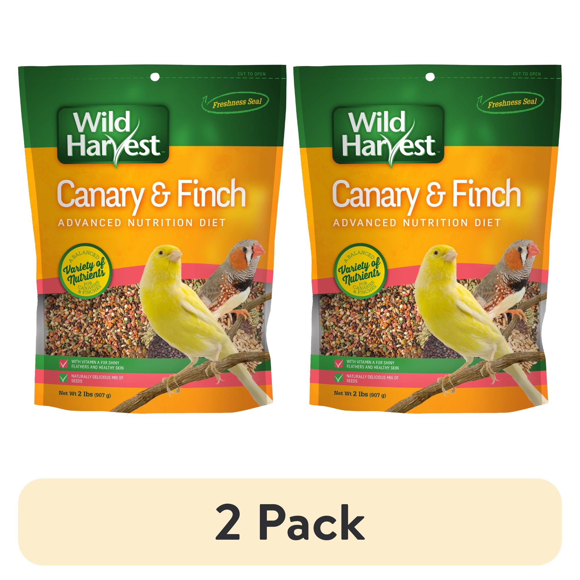 (2 pack) Wild Harvest Super Premium Canary and Finch Food, 2 lb