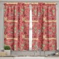 thumbnail image 2 of Ambesonne Cat Valance & Curtain, Kitty Doodle Paws Bow Tie, 55"x30", Multicolor, 2 of 6