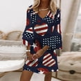 thumbnail image 2 of EGNMCR 4th of July Womens Dresses Plus Size Fashion Independence Day Printed Long Sleeve Maxi Dress Long Dress Summer Sale Clearance, 2 of 5