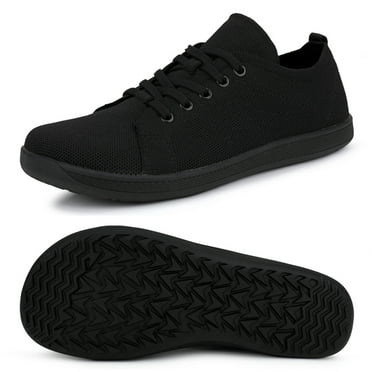 Gexuosn Mens Barefoot Walking Shoes Wide Zero Drop Minimalist Tennis Shoes Casual Shoes for Gym Driving 10.5 Wide,Black