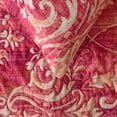 thumbnail image 2 of The HomeCentric King / Queen / Twin Pink Decorative Twin 53"x18" Bed Runner WITH Two Pillow Cover, Damask, Quilted Bed Scarf on Velvet fabric - Pink Dalliance, 2 of 4