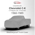 thumbnail image 2 of Weatherproof Truck Cover Compatible with 1960-1989 Chevrolet C-K Regular Cab8 Ft Bed - 5L Outdoor & Indoor - Protect from Rain, Snow, Hail, Sun - Theft Cable Lock, Bag & Wind Straps, 2 of 9