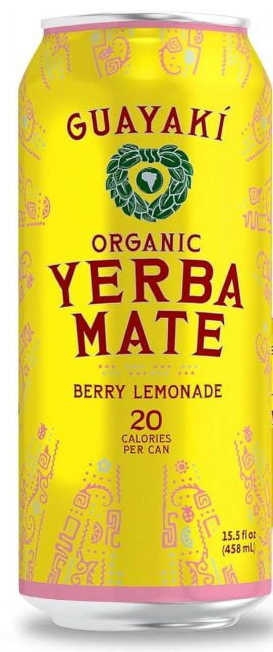 Guayaki Yerba Mate Low Calorie Variety Pack : Tropical Uprising, Peach Revival, Berry Lemonade (Pack of 12)