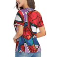 thumbnail image 3 of Spider-Man T-Shirt à Manches Courtes Col en V pour Femmes, 3 of 7