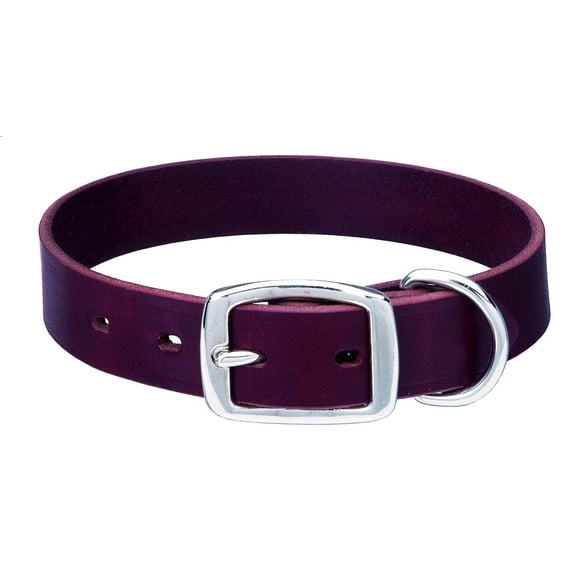 Weaver Pet Heritage Collar: Durable Burgundy Leather for Dogs 1" x 21"