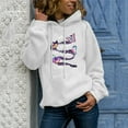 thumbnail image 2 of Penkiiy Sweat à Capuche pour Femmes Mode Manches Longues Imprimé avec Poche Décontracté Blanc Y2K, 2 of 9