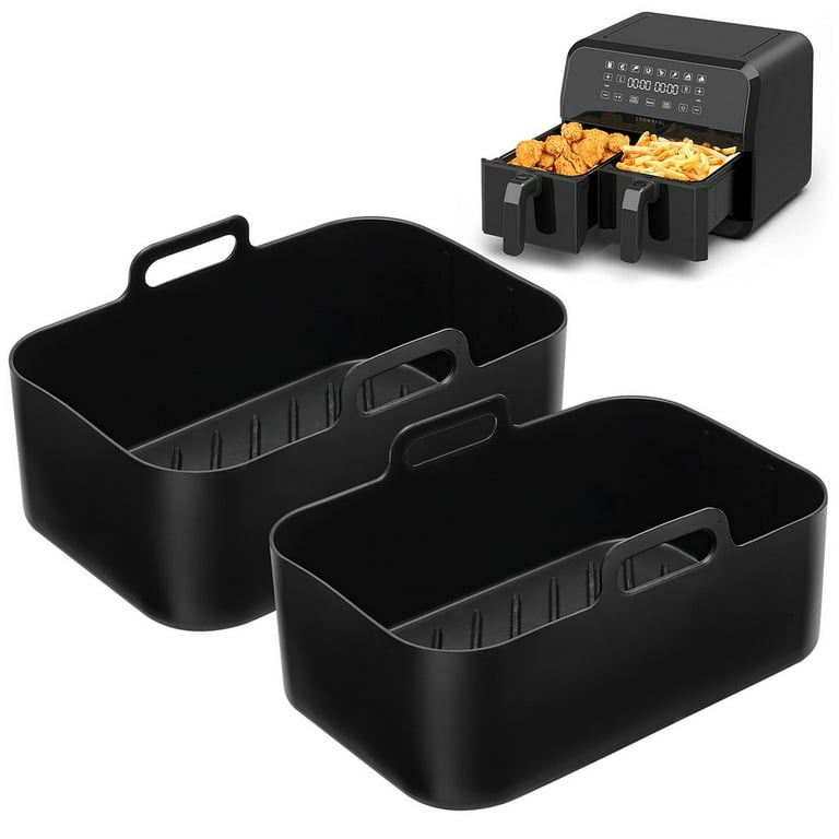 Air Fryer Silicone Baskets, 2PCS Silicone Pots for Ninja DZ201