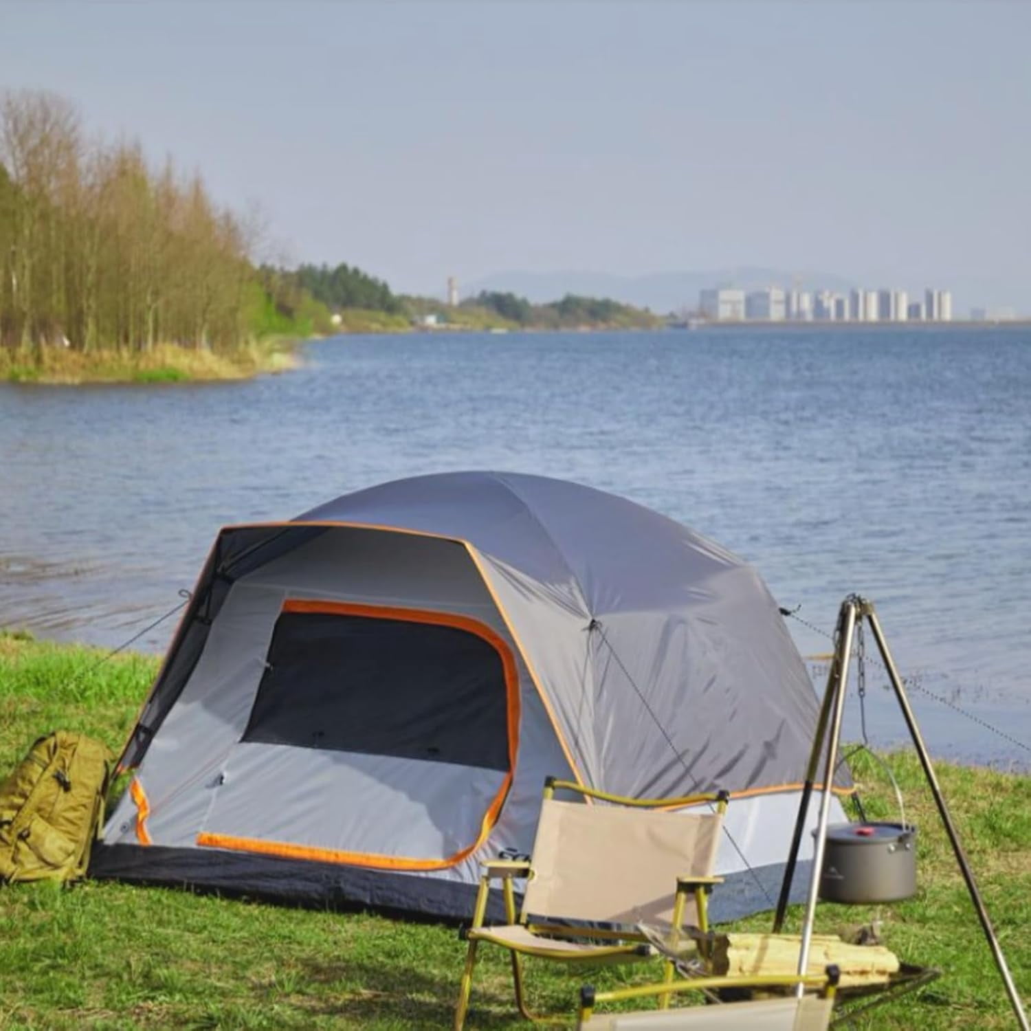 2/4 Person Camping Tent, Lightweight Dome Family Tent with Rainfly, Easy Setup, Waterproof & Windproof Outdoor Shelter for Group Hiking, Backpacking, 3-Season Use
